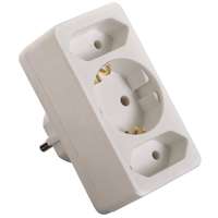 Anco Anco 321179 1 földelt + 2 Euro 2,5A 250V fehér 3-as elosztó