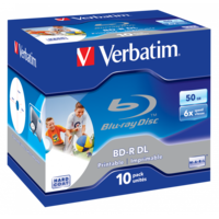 Verbatim Verbatim BD-R írható két rétegű Blu-Ray lemez 50GB nyomtatható normál tok - 43736