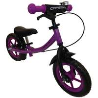 Capetan® Sirius Premium Line Lila színű, fékkel ellátott 12" kerekű futóbicikli sárhányóval és cseng