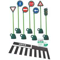 Közlekedési alap szett 6 tábla, lámpa, zebra, DVD