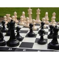  Capetan® Family Kültéri sakk készlet sakktáblával ,időjárásálló ABS műanyag 92x92cm vinyl sakktábla