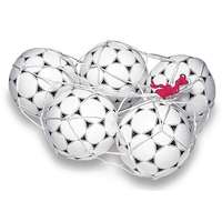 Labdatartó hurkolt fehér háló 18/21 labdához színes behúzó zsinórral