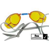  Svéd úszószemüveg sima áttetsző gyömbér - amber, FINA jóváhagyott versenyszemüveg , Malmsten