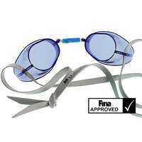  Svéd úszószemüveg sima kék áttetsző - blue, FINA jóváhagyott versenyszemüveg, Malmsten