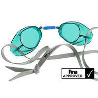  Svéd úszószemüveg sima áttetsző zöld - green, FINA jóváhagyott versenyszemüveg, Malmsten