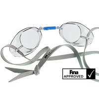  Svéd úszószemüveg sima átlátszó - clear, FINA jóváhagyott versenyszemüveg, Malmsten