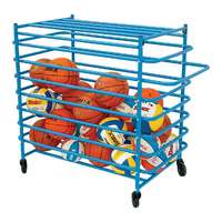 Labda és eszköztartó kocsi, gördíthető, lezárható, fém, 110 cm x 60 cm x 95 cm