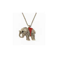 Fashion Nyaklánc piros köves elefánt medállal
