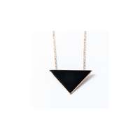 Fashion Arany bevonatos háromszög medálos nyaklánc fekete