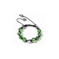 Fashion Shamballa karkötő 1 kristály + 8 üveggyöngy zöld
