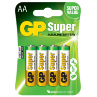 GP GP 15A (LR6) 1.5V Super alkáli AA Ceruzaelem (4 db / csomag)