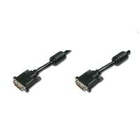 Wiretek WIRETEK DVI - DVI dual link árnyékolt monitor kábel 2m - Fekete