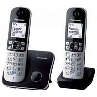 Panasonic Panasonic KX-TG6812PDB DUO DECT fehér háttérvil. kihangosítható hívóazonosítós fekete telefon