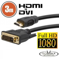 Delight Delight 20381 HDMI M - DVI-D M Adapterkábel 3m Fekete