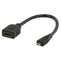 Valueline Valueline HDMI F - micro HDMI M Adapterkábel ethernettel 0.2m - Fekete