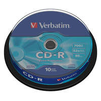 Verbatim Verbatim CD-R 700 MB, 80min, 52x, hengeren (DataLife) 10db/csomag