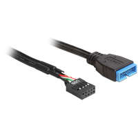 Delock Delock 83776 USB 2.0 9 tűs csatlakozóhüvely (anya) - USB 3.0 19 tűs csatlakozófej (apa) kábel 45 cm - Fekete