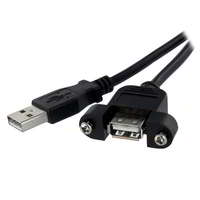 StarTech Startech USBPNLAFAM3 Panel Mount USB A - A hosszabbító kábel 0.9m - Fekete