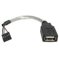 StarTech Startech USBMBADAPT USB 2.0 A - Motherboard 4 Pin Header hátlapi kivezetés 0.15m - Fekete/szürke