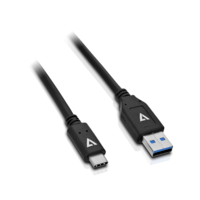 V7 V7 V7U2C-1M-BLK-1E USB 2 A - USB-C (apa - apa) Kábel 1m - Fekete