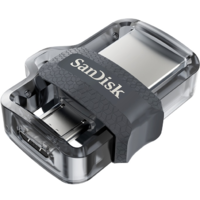 Sandisk SanDisk 64GB Ultra Duel Drive Micro USB + USB 3.0 Pendrive - Fekete