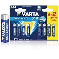 Varta Varta AAA 1.5 V High Energy Alkáli mini ceruza Elem (8db/csomag)
