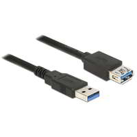 Delock Delock 85057 USB 3.0 Type-A apa - USB 3.0 Type-A anya kábel 3m - Fekete