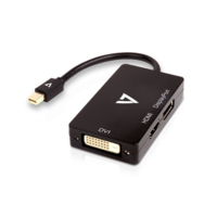 V7 V7 Mini DisplayPort apa - DVI + HDMI + DisplayPort anya adapter - Fekete