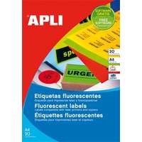Apli Apli 210x297 mm Etikett Neon narancs 20 etikett/csomag