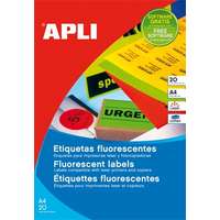 Apli Apli 64x33,9mm színes kerekített sarkú Etikett 480 etikett/csomag Neon sárga