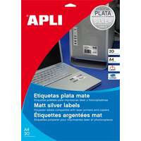 Apli Apli 210x297mm poliészter időjárásálló Etikett 20 etikett/csomag Ezüst