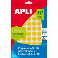 Apli Apli 16mm Kézzel írható kör etikett 432db/csomag - Sárga