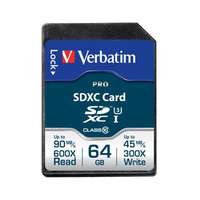 Verbatim Verbatim Pro 64GB SDXC UHS-I CL10 memóriakártya