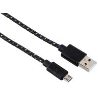 Hama Hama 20074 USB 2.0 - micro USB szövetburkolatos kábel 1m - Fekete