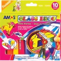 Amos Amos 10.5ml/tubus Üvegfóliafesték készlet - 10 különböző szín
