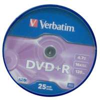 Verbatim Verbatim DVD+R 4,7GB, 16x, hengeren (AZO) 25db/csomag