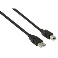 Valueline Valueline VLCP60100B05 USB-A apa - USB-B apa Kerek összekötő kábel 0.5m - Fekete