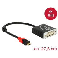 Delock Delock 61213 USB Type-C™ apa > DVI anya (DP váltakozó mód) 4K 30 Hz Adapter - Fekete