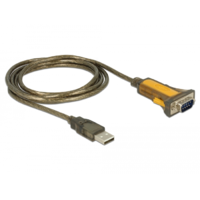 Delock DeLOCK 65840 USB 2.0 apa -> Kiterjesztett hőmérséklet tartományú RS232 (Soros) apa adapter kábel 1.5m - Átlátszó