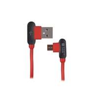 Natec Natec NKA-1199 Extreme Media USB-A apa 90° - MicroUSB apa 90° Adat- és töltőkábel 1m - Piros