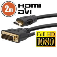 Delight Delight 20380 HDMI apa - DVI-D (Dual Link) apa Kábel 2m Fekete