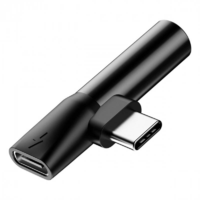 Baseus Baseus L41 USB Type-C - Type-C + 3.5mm Adapter - Fekete