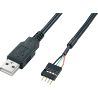 Akasa Akasa EXUSBIE-40 USB 2.0 anya - USB 2.0 apa Belső összekötő kábel 40cm - Fekete