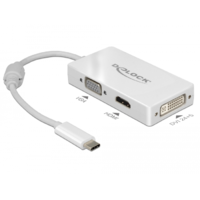 Delock Delock USB-C apa > (VGA / HDMI / DVI) anya Adapter - Fehér