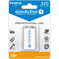 EverActive everActive Professional Line 6F22 9V 320 mAh Ni-MH Újratölthető elem (1 db / csomag)