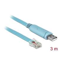 Delock DeLOCK USB 2.0-A apa - 1 x soros RS-232 RJ45 apa Adapter kábel 3m Kék