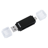 Hama Hama Mobil - Tablet USB/microUS Külső kártyaolvasó - Fekete