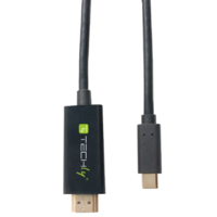 Techly Techly USB-C apa - HDMI apa 4K Monitor adapter kábel 2m - Fekete