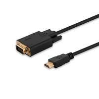 Savio Savio HDMI apa - D-Sub (VGA) apa kábel 1.8m Fekete