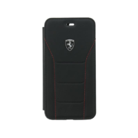 Ferrari Ferrari Heritage 488 Apple iPhone 8 Plus / 7 Plus Valódi Bőr Flip Tok - Fekete